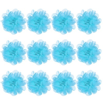 Unique Bargains Mesh Fabric Full Chiffon Flowers for DIY 12 Pcs