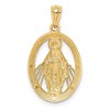 Black Bow Jewelry 14k Yellow Gold & White Rhodium Oval Miraculous Medal Pendant - 3 of 4
