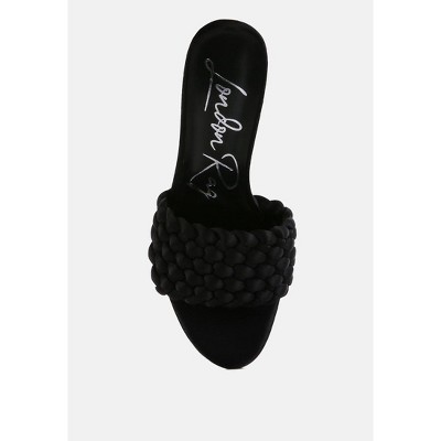 Lust Look Braided Satin Block Sandals - image 4