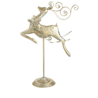 Raz Imports 23.5" Elegant Chamapagne Glittered Prancing Reindeer Christmas Figure