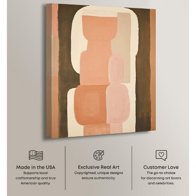 Earthy Brown and Beige Abstract Canvas Wall Art, 20" x 16"