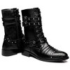 Santimon Men's Boots Retro Studded Rivet Buckle Zipper Western Motorcycle Combat Boot Heavy Metal Punk Rock Black - 4 of 4