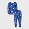 Toddler Boys' 2pc Lilo & Stitch Long Sleeve Halloween Viscose Snug Fit Pajama Set - Blue - 2 of 4