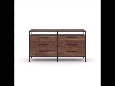Chalked Chestnut 4-Drawer Spacious Dresser with Slat-Front Detail