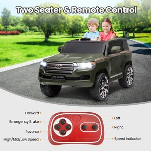 Kids Ride On Car, Licensed Toyota Land Cruiser with Remote Control, 12V7AH Battery Powered, 2 Motors, 3 Speeds, Music, Horn, LED Lights - 1 of 4