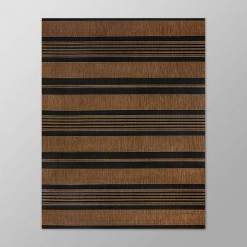 7'10"x10' Stripe Outdoor Rug Brown - Threshold™