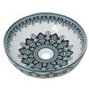 16" Round Artistic Ceramic Vessel Sink – Glossy Above-Counter Basin with Hand-Inspired Printed Pattern - 2 of 4