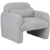 Modern Teddy Fleece Accent Chair with Armrests and Pillow, Cozy Single Sofa Armchair for Living Room, Bedroom or Study - ModernLuxe - 4 of 4