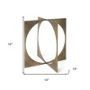 HomeRoots 10" Burnished Gold Metal Circle Square Sculpture - 3 of 4