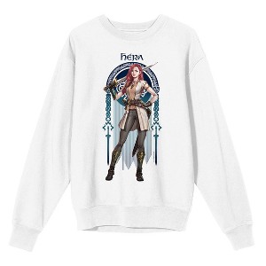 Lord Of The Rings War Of The Rohirrim Hera Banner Adult White Crew Neck Long Sleeve Sweatshirt - 1 of 4