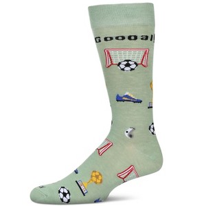Memoi Men's Soccer Bamboo Crew Socks Moss 10-13 - 1 of 1