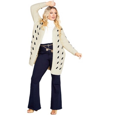Avenue Women's Plus Size Lacey Cable Cardigan
