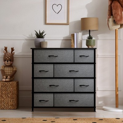 Black Steel Frame Nursery Dresser with Extra Deep Drawers