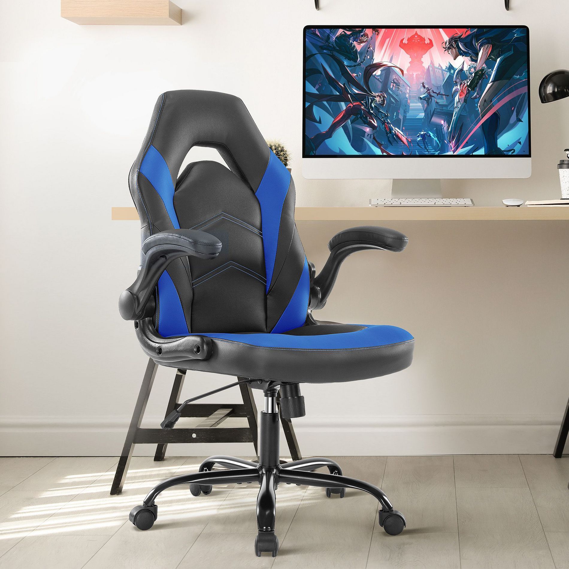 JIONJOY Ultimate Gaming Chair: Ergonomic, PU Leather, Executive Desk Chair with Flip-up Armrests