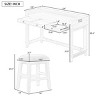 4-Piece Dining Set Rectangle With 3 Upholstered Stools, Dining Set Contemporary, Multifunctional Dining Table With 3 Drawers-Cuddlewood - 4 of 4
