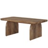 47in Rectangle Coffee Table, Wooden Living Room Table, Farmhouse Accent Center Low Tea Table with Sturdy Base & Rounded Corners, Easy Assembly - 3 of 4