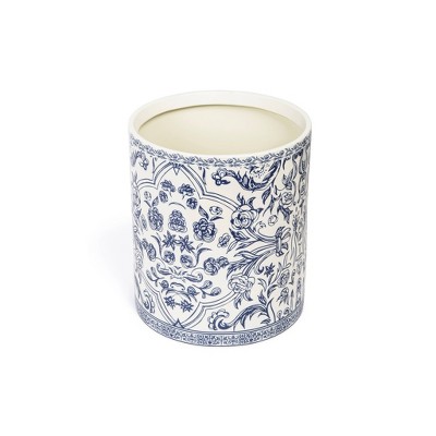 Damask Waste Basket Blue - Cassadecor