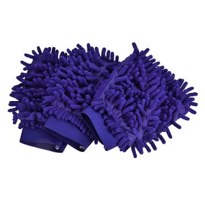 Unique Bargains Microfiber Chenille Mitts Reusable Scratch-Free Cleaning Glove Wash Sponge for Home Kitchen - 1 of 3