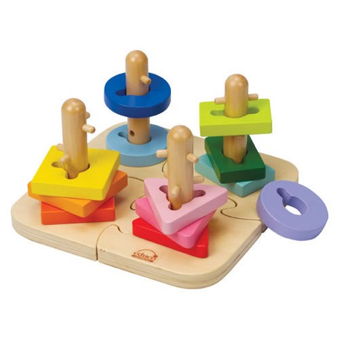 Hape Construction Site Kid's Wooden Toddler Peg Puzzle - Hape Toys