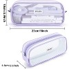 Fmeida Grid Mesh Pencil Case Large Capacity Pencil Case Big Pencil Pouch With Zipper Simple Stationery Bag Black - 3 of 4