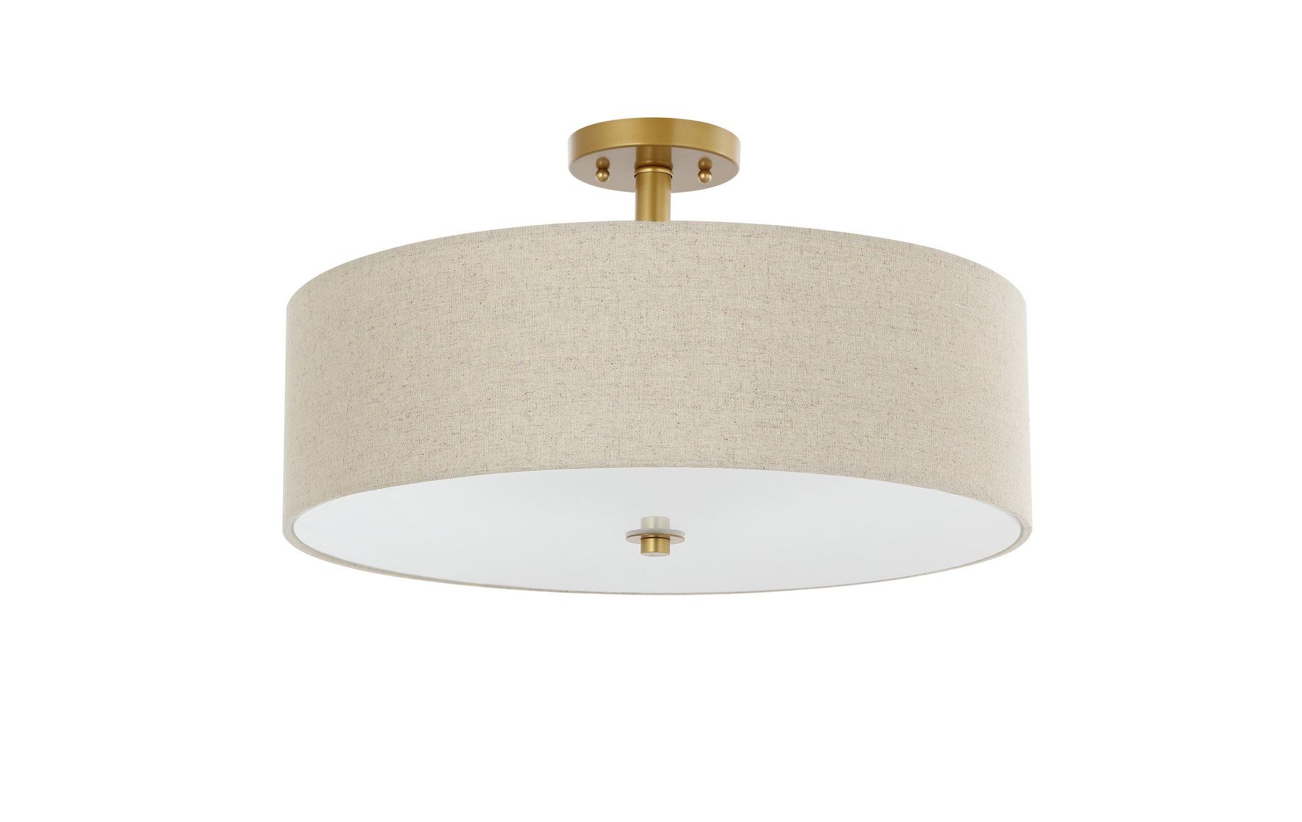 Jolana 3 Light 12.5" Flush Mount - FLU4069 - Oatmeal/Gold - Safavieh
