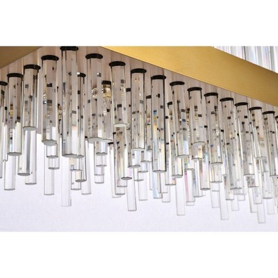 Gold and Glass Modern Island Chandelier with Adjustable Height