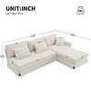 87" Modern Corduroy Upholstered L-Shaped Sectional Sofa with Reversible Chaise - 3 of 4