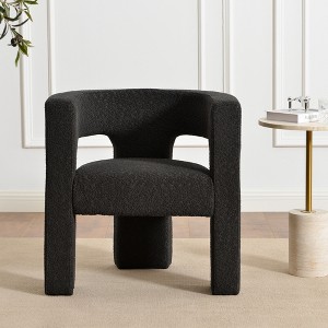 KINWELL 28" Wide Boucle Upholstered Square Armchair - 1 of 4