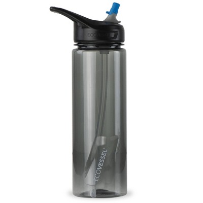 EcoVessel 24oz Wave Tritan Plastic Water Bottle with Straw Top