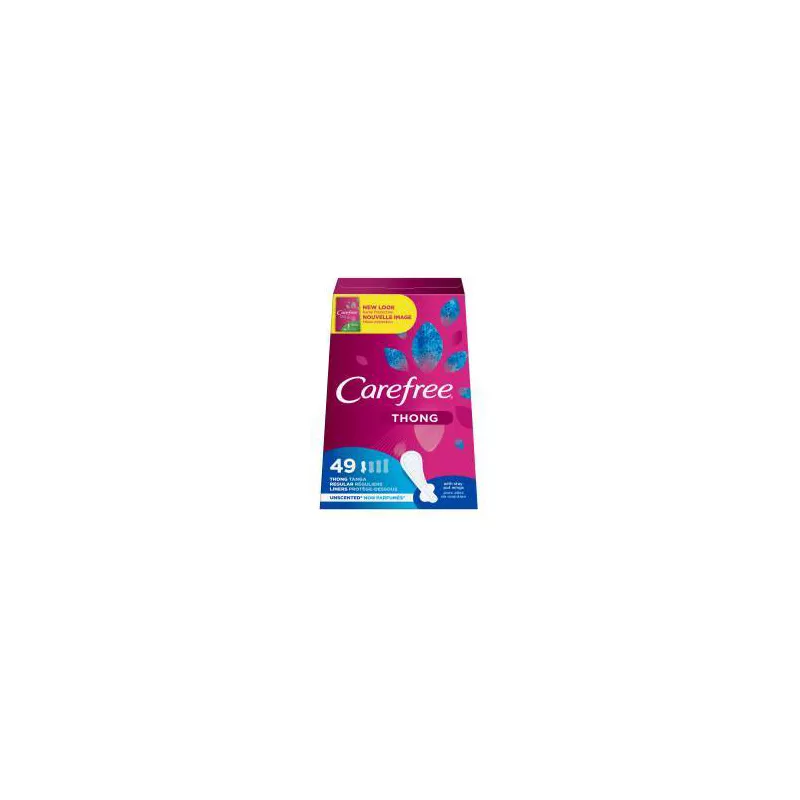 Carefree Thong Pantiliners Regular Liners Unscented Women 49 Pads (Pack of  1) 