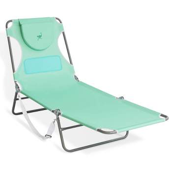 Ostrich Outdoor Lightweight Folding Adjustable Reclining Comfort Chaise Lounge Beach Chair for Tanning Pool Lake Patio Lawn Camping, Teal