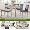 6-Piece Dining Set with Wooden Table, 4 Upholstered Chairs and a Bench for Kitchen, Dining Room - 3 of 4
