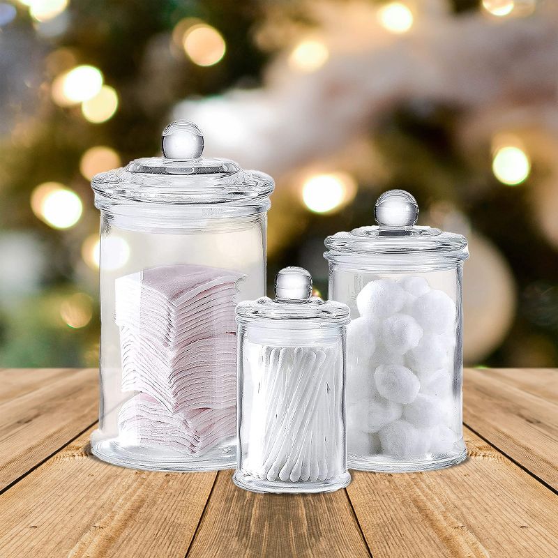 Whole Housewares Bathroom Canisters - Storage Container Jars - Set of 3, 2 of 4