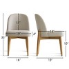 Upholstered Linen Dining Chairs with Solid Wood Legs, Modern Armless Fabric Chairs for Dining Room or Kitchen Table-Maison Boucle - 3 of 4