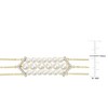EVERLY JEWELRY | Yellow Plated Sterling Silver 1/4 CT TGW White Topaz And White Freshwater Cultured Pearl Bracelet With Chain, 7.25 inch - 2 of 4