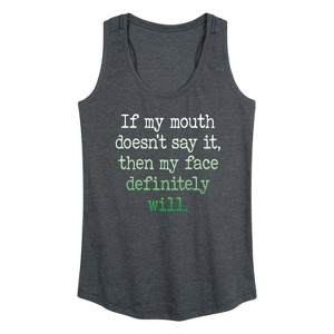 Women's - Instant Message - If My Mouth Doesnt Say It Gradient- Women's Any Way Short Sleeve Graphic Dress Graphic Racerback Tank - 1 of 4