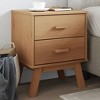 vidaXL Bedside Cabinet Storage End Table Bedroom Furniture Solid Wood Pine - Brown - 2 of 4