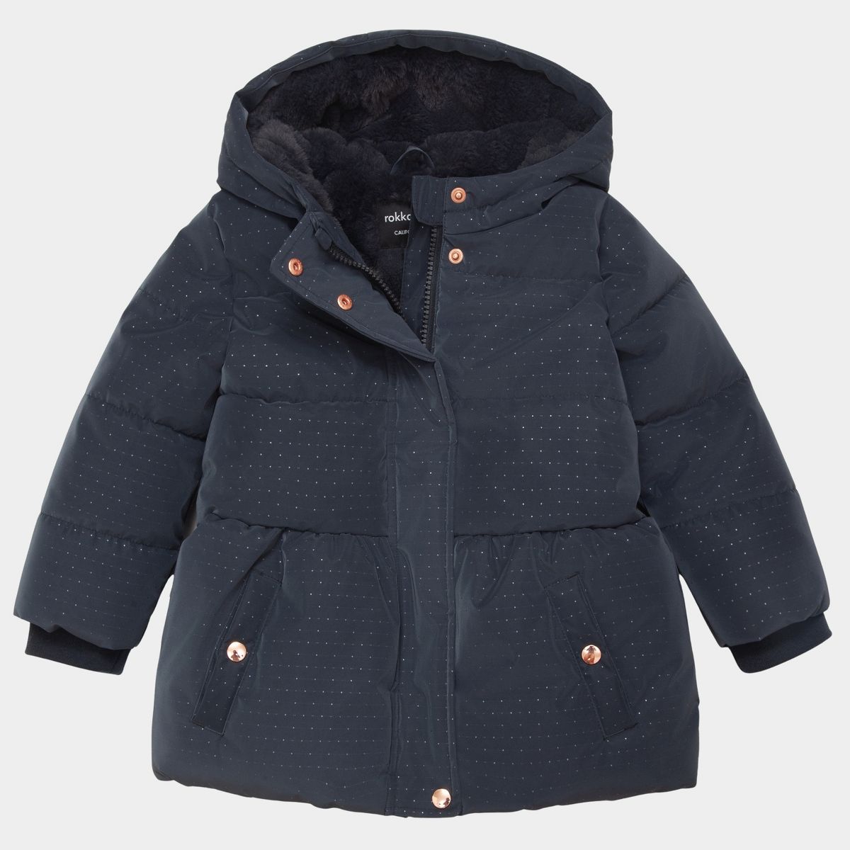 Rokka&Rolla Toddler Girls' Starlight Winter Coat Mini Fur Lined Kids Jacket