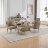 SEYNAR Modern Glam PU Leather Dining Chair or Vanity Chair Set of 6 with Rear Handle - 2 of 4