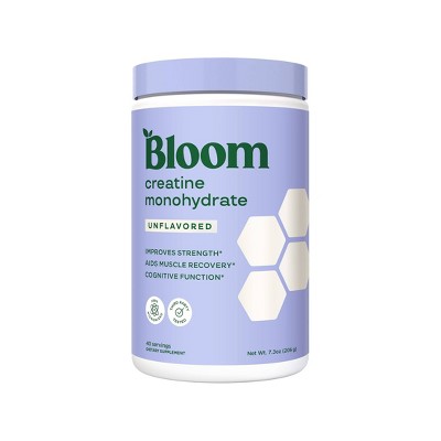 BLOOM NUTRITION Creatine Vegan Supplement Powder - Unflavored - 7.3oz