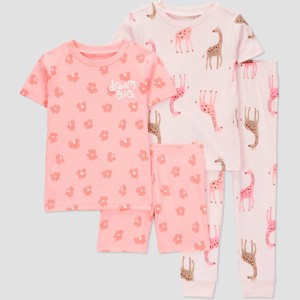 Carter's Just One You® Toddler Girls' 4pc Cotton Snug Fit Pajama Set - 1 of 3