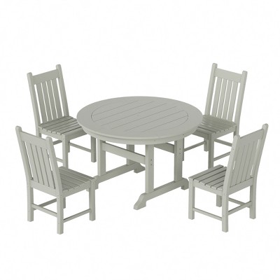 WestinTrends 5 Piece Outdoor Patio Dining Set Outdoor Round Table and Chair Set