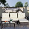 FIONECA 3-Piece Outdoor Patio Furniture Set, Wicker Rattan Conversation Sofa with Cushions, Beige - 4 of 4