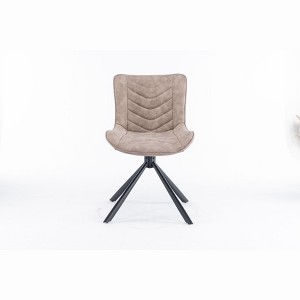 PAGED Swivel Dining Chairs Set of 2, Faux Leather Upholstered Dining Room Chairs with Metal Legs, Kitchen Chairs for Dining Room - 1 of 4