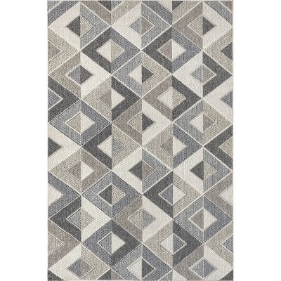 Nuloom Gale Geometric Indoor/Outdoor Patio Area Rug, 4' x 6', Gray