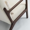 GustoWave Mid Century Modern Accent Chair with Wood Frame, Upholstered Living Room Chairs with Waist Cushion, Reading Armchair , Beige - 3 of 4