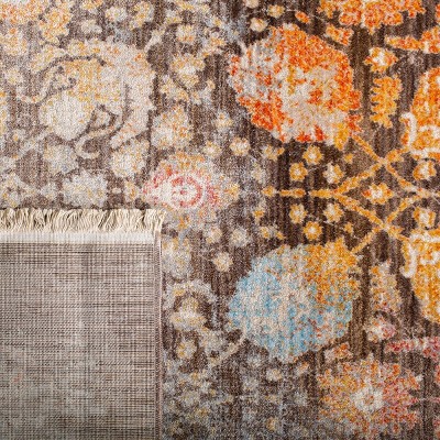 Vintage Persian 5' x 7'6" Brown and Multi Synthetic Area Rug