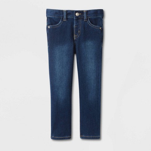 Girls' Pull-on Woven Jeggings - Cat & Jack™ Dark Wash 14 : Target