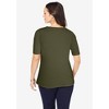 Jessica London Women's Plus Size Stretch Cotton Square Neck Tee - 3 of 4