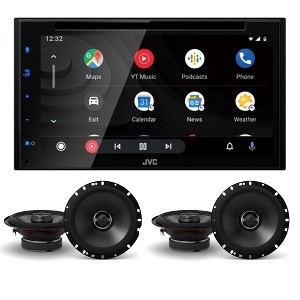 JVC KW-V66BT 6.8" Touchscreen Receiver Compatible with Apple CarPlay & Android Auto Bundled with Two Pairs of S-S65 6.5" Coaxial Speakers - 1 of 4